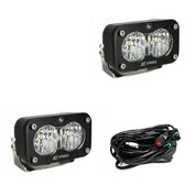 Baja Designs Auxiliary LED Light Pod Pair Black Case S2 Pro Series Wide Cornering Pattern Clear Lens Universal 487805