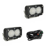 Baja Designs Auxiliary LED Light Pod Pair Black Case S2 Pro Series Work/Scene Pattern Clear Lens Universal 487806