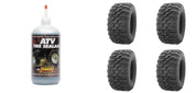 Set of 4 ATV QUADBOSS Tires (QBT446 27x11R-12 Front/Rear) with Sealant