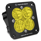 Baja Designs Auxiliary LED Light Pod Each Black Angle Flush Mount Squadron Pro Series Wide Cornering Pattern Baja Amber Lens Universal 491013