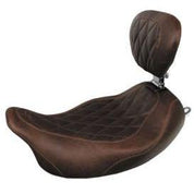 Mustang Wide Tripper Solo Seat Diamond Stitch With Backrest Distressed Brown 79811
