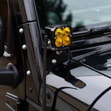 Baja Designs Auxiliary LED Light Pod Pair Squadron Pro Series Wide Cornering Pattern Baja Amber Lens Universal 497815