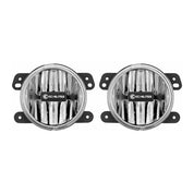 KC HiLiTES 4" Gravity LED G4 SAE Fog Lights - Fog Beam - Pair - 10-24 Jeep JK/JL/JT