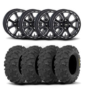ITP Tsunami 15" Matte Black Wheels And Blackwater Evolution Tires [30x10-15]