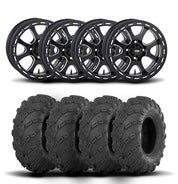ITP Tsunami 14" Matte Black Wheels And Mud Lite Tires [30x10-14]