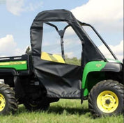 Falcon Ridge Black Canvas Soft Roll-Away Doors With Zipper For John Deere Gator 2012-2022