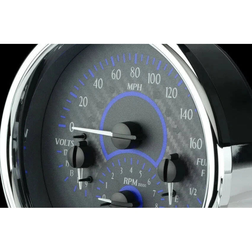 Dakota Digital Universal 3 Round Analog Gauge System Black Blue Kit VHX-1013-Lionparts Powersports