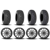 System 3 ST-5 Aluminum Gun Metal Grey 15" Wheels And SS360 Sand/Snow Tires [32x10-15] ,[32x12-15]