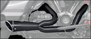 Freedom Performance Combat 2 Into 1 Shorty Exhaust Black With Black Sculpted Tip HD00853