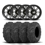 ITP SS216 12" Matte Black Wheels And Mud Lite II Tires [25x10-12]