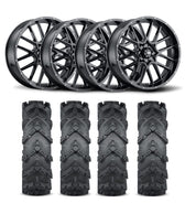 ITP Hurricane 18" Matte Black Wheels And Cryptid Tires [36x10-18]