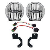 KC HiLiTES 4" Gravity LED G4 SAE Fog Lights - Fog Beam - Pair - 18-24 Jeep JL / JT Steel Bumper