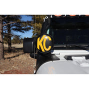 KC HiLiTES Cover; 6" Vinyl Black w/ Yellow KC Soft (pr) 5102