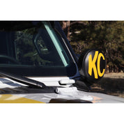 KC HiLiTES Cover; 6" Vinyl Black w/ Yellow KC Soft (pr) 5102