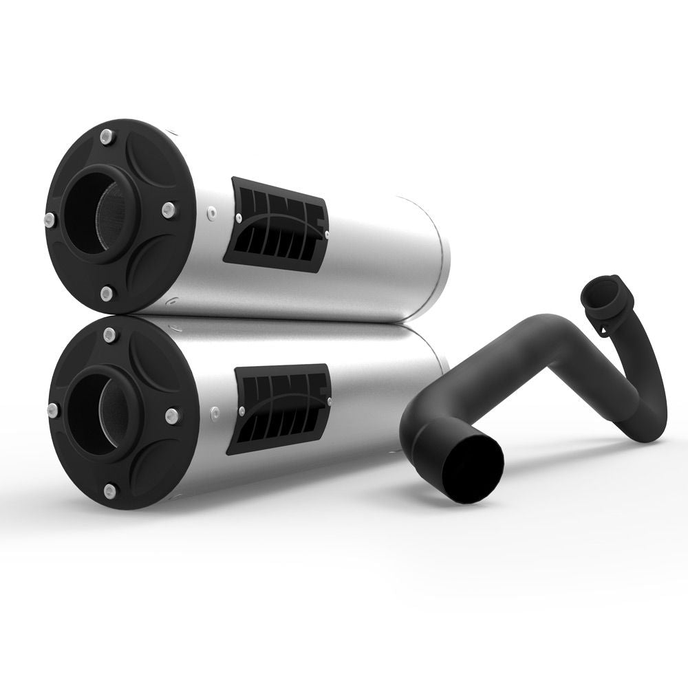 HMF Muffler Can-Am Maverick X3 17-25 Stainless Titan-QS Dual Full System Exhaust Blackout End Cap