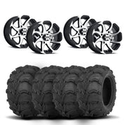ITP Twister 14" Machined Black Wheels And Mud Lite Tires [28x12-14]
