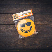 KC HiLiTES Cover; Retro 6" Vinyl Yellow w/ "THE ORIGINAL" Smiley Sunglasses (pr)