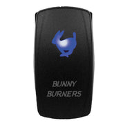 DragonFire Racing Laser-Etched Dual LED Switch - Bunny Burner on/off - Blue - 04-0068