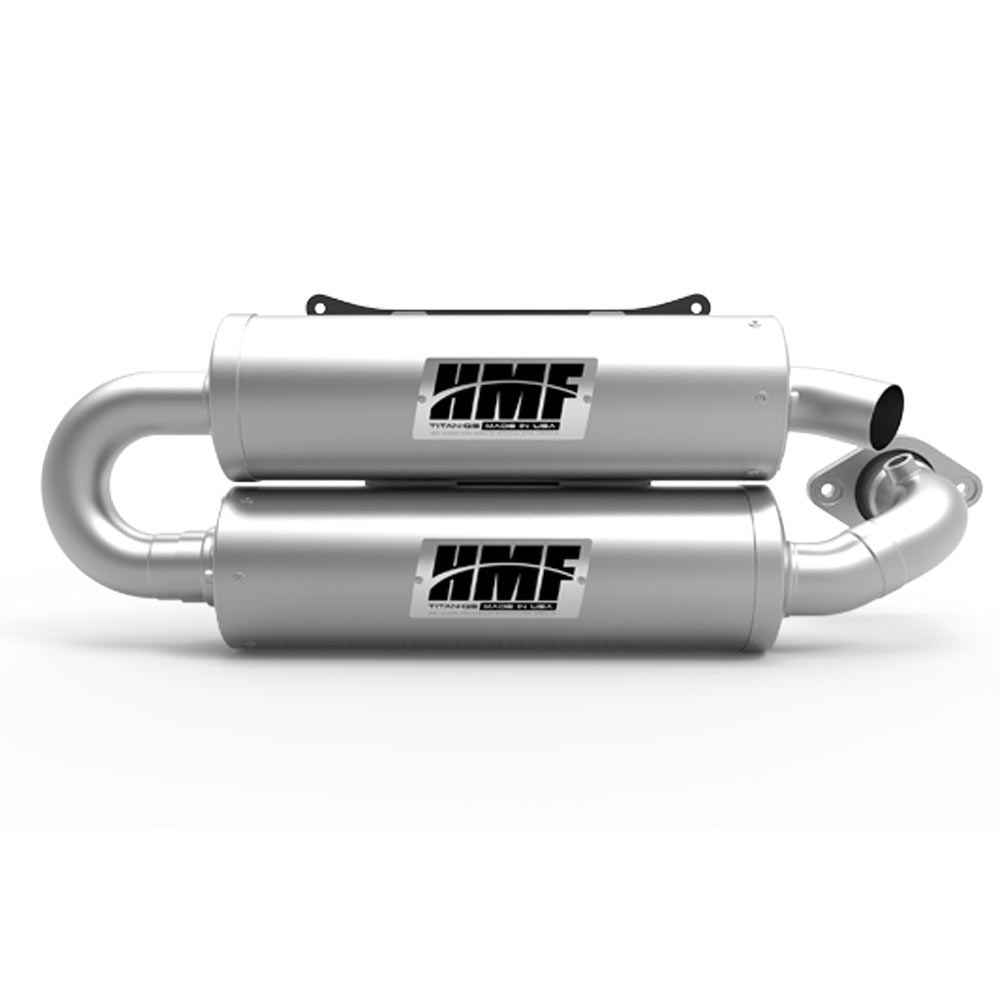 HMF Muffler Polaris RZR S 900/Trail 15-21 Stainless Titan-QS Twin Loop Exhaust Billet End Cap