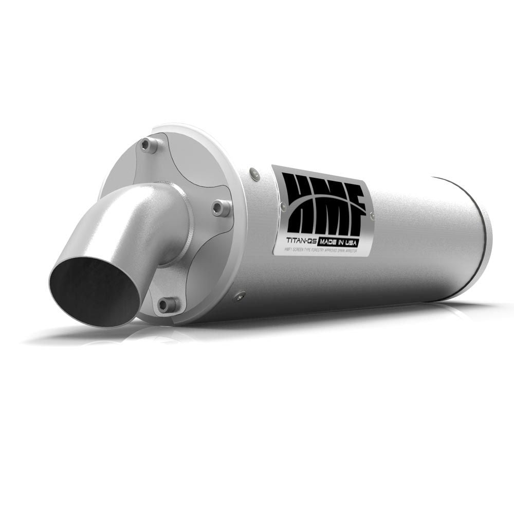 HMF Muffler Polaris RZR XP/4 1000 15-23 Stainless Titan-QS Slip On Exhaust Billet End Cap