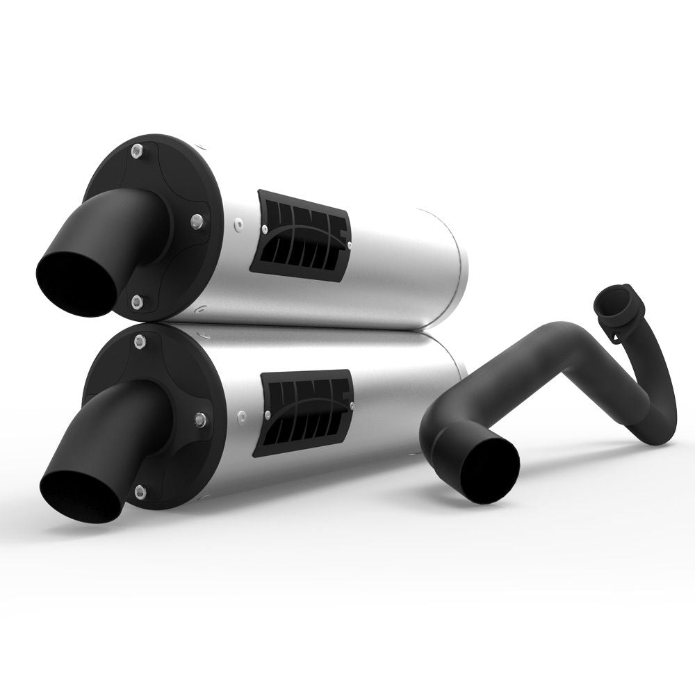 HMF Muffler Polaris RZR XP/4 1000 15-23 Stainless Titan-QS Dual Full System Exhaust Blackout End Cap