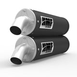HMF Muffler Polaris RZR XP/4 Turbo/S 16-21 Gun Metal Titan-QS Dual Slip On Exhaust Billet End Cap