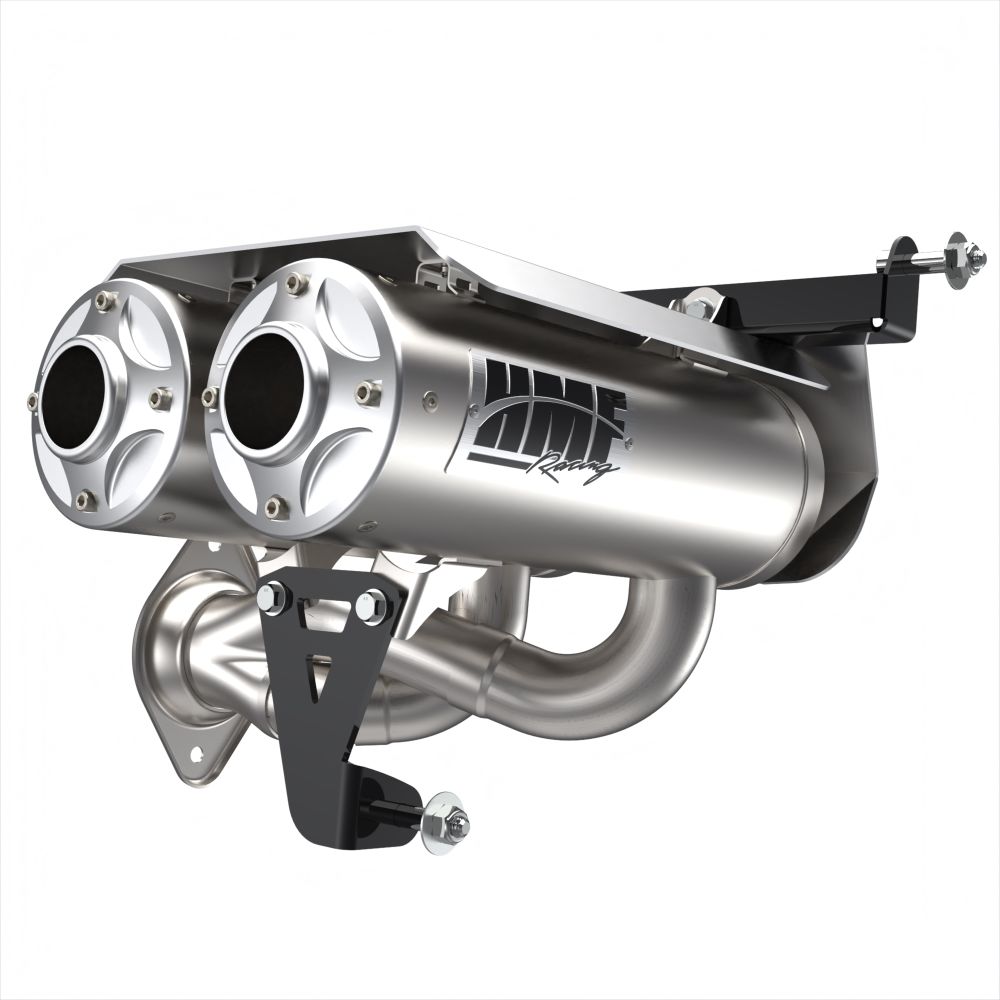 HMF Muffler Polaris RZR Pro R 22-24 Stainless Titan-QS Dual Slip On Exhaust Billet End Cap