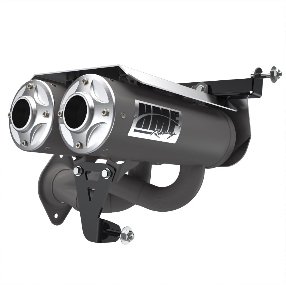 HMF Muffler Polaris RZR Pro R 22-24 Gun Metal Titan-QS Dual Slip On Exhaust