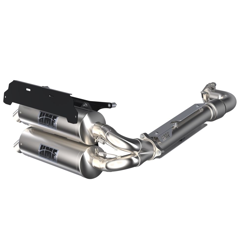 HMF Muffler Polaris RZR Turbo R 22-25 Gun Metal Titan-QS Dual Full System Exhaust