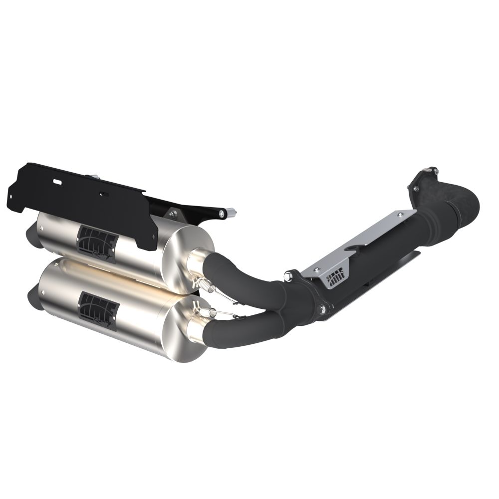 HMF Muffler Polaris RZR Turbo R 22-25 Stainless Titan-QS Dual Full System Exhaust Blackout End Cap