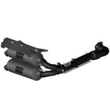 HMF Muffler Polaris RZR Turbo R 22-25 Gun Metal Titan-QS Dual Full System Exhaust Blackout End Cap