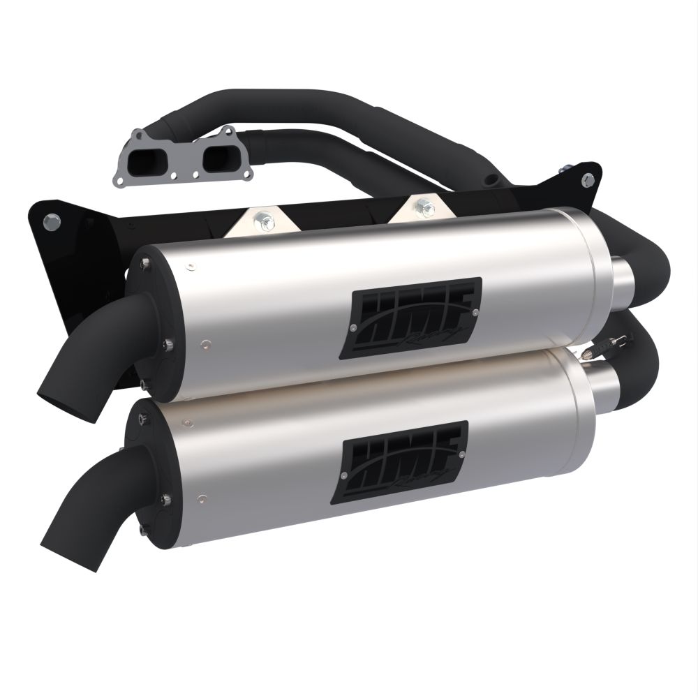 HMF Muffler Polaris RZR XP/4 1000 24-25 Stainless Titan-QS Dual Full System Exhaust Blackout End Cap