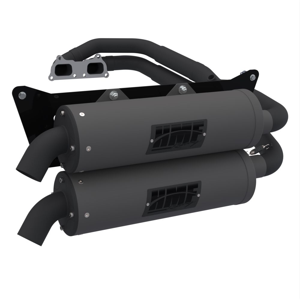 HMF Muffler Polaris RZR XP/4 1000 24-25 Gun Metal Titan-QS Dual Full System Exhaust Blackout End Cap