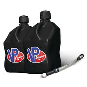 VP Racing 2 Pack Black 5.5 Gallon Square Utility Jugs + Deluxe Fill Hose