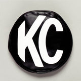 KC HiLiTES 5" Light Cover - Round - Soft Vinyl - Pair - Black / White KC Logo