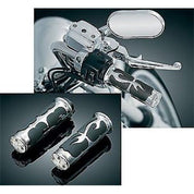 KURYAKYN UNIVERSAL CHROME ISO FLAME GRIPS FOR ONE INCH HANDLEBARS 6262