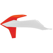 Acerbis White/16 Orange Radiator Shrouds for KTM - 2726515412