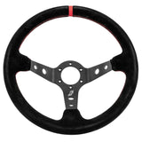 DragonFire Racing Steering Wheel - Sport - Suede - Black/Red - 2.5" offset - 04-0801