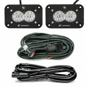 Baja Designs Reverse Light Kit Pair Black Flush Mount S2 Sport Series Wide Cornering Pattern Clear Lens Universal 547807
