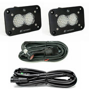 Baja Designs Reverse Light Kit Pair Black Flush Mount S2 Sport Series Work/Scene Pattern Clear Lens Universal 547808