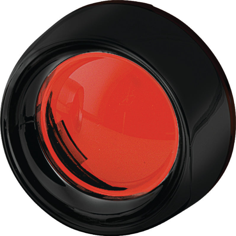 Kuryakyn Gloss Black Deep Dish Bezels Red Lens 5482