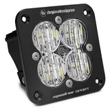Baja Designs - Módulo de luz LED auxiliar, montaje empotrado en ángulo negro, Squadron Sport Series, patrón de curvas amplio, lente transparente, universal, 551005