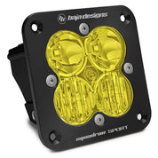 Baja Designs Auxiliary LED Light Pod Each Black Angle Flush Mount Squadron Sport Series Wide Cornering Pattern Baja Amber Lens Universal 551013