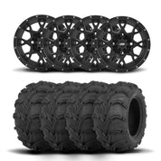 ITP Hurricane 12" Matte Black Wheels And Mud Lite Tires [30x12-12]