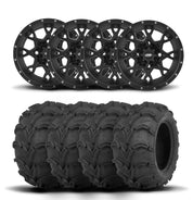 ITP Hurricane 12" Matte Black Wheels And Mud Lite Tires [30x12-12]