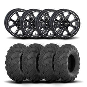 ITP Tsunami 14" Matte Black Wheels And Mud Lite Tires [27x10-14]