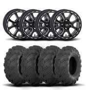 ITP Tsunami 14" Matte Black Wheels And Mud Lite Tires [27x10-14]