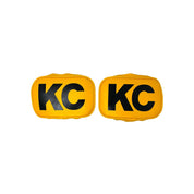 KC HiLiTES Cover; Retro 5x7" Rectangular Vinyl Yellow w/ Black KC Soft (pr)