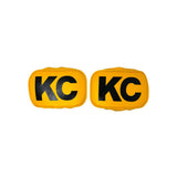 KC HiLiTES Cover; Retro 5x7" Rectangular Vinyl Yellow w/ Black KC Soft (pr)