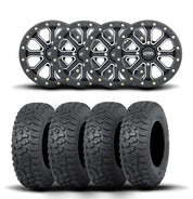 ITP Velocity Inertia 14" Matte Black Wheels And Terra Hook Tires [32x10-14]